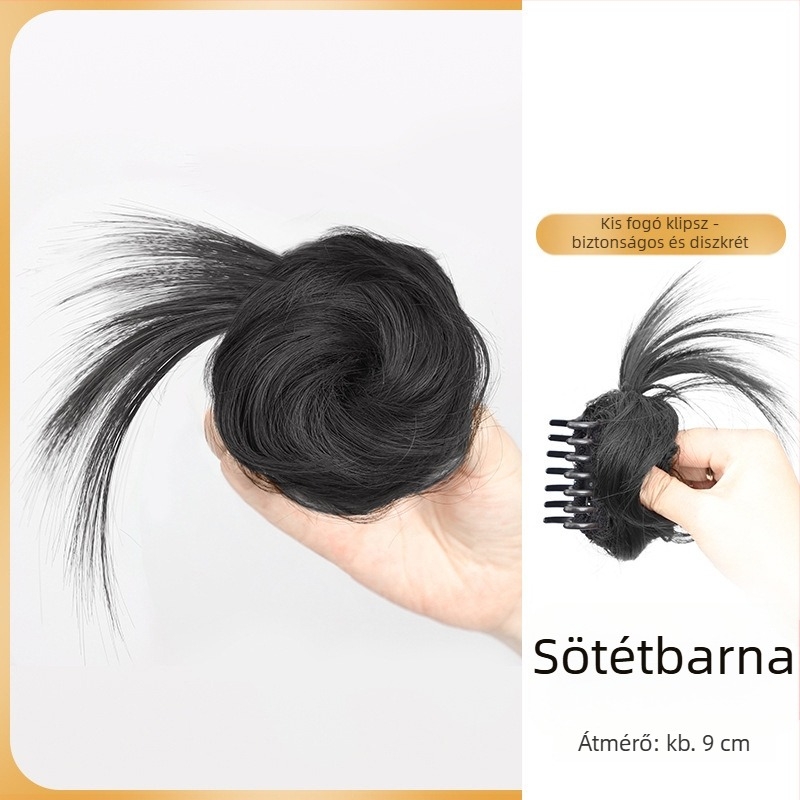 Ponytail paróka rögzítő klipszekkel, félkött virágos konty, hőálló szintetikus haj — Yunhui
