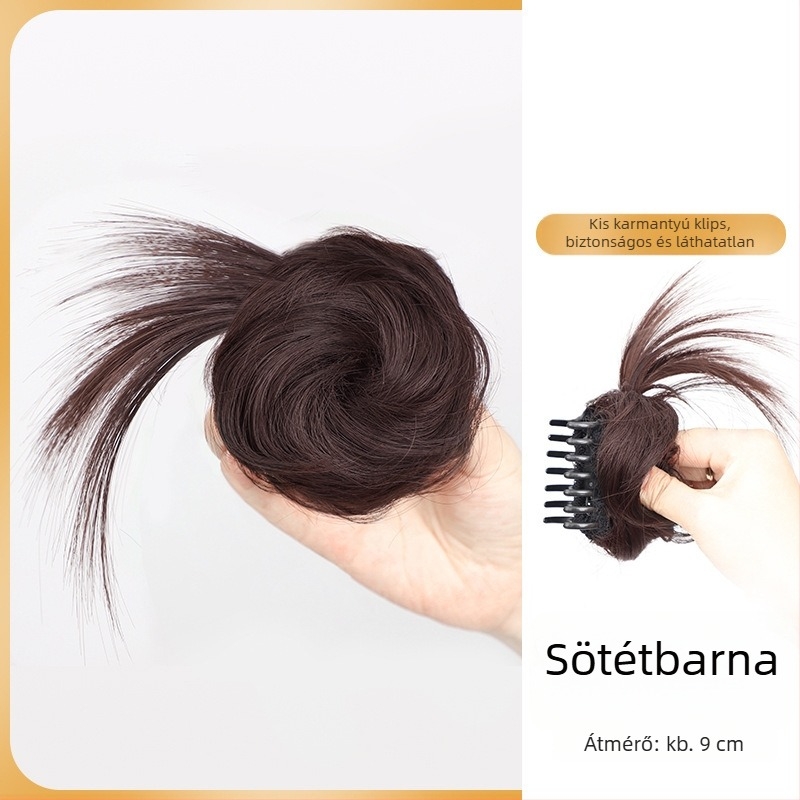 Ponytail paróka rögzítő klipszekkel, félkött virágos konty, hőálló szintetikus haj — Yunhui