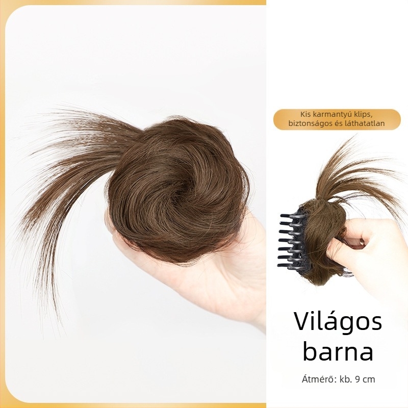 Ponytail paróka rögzítő klipszekkel, félkött virágos konty, hőálló szintetikus haj — Yunhui