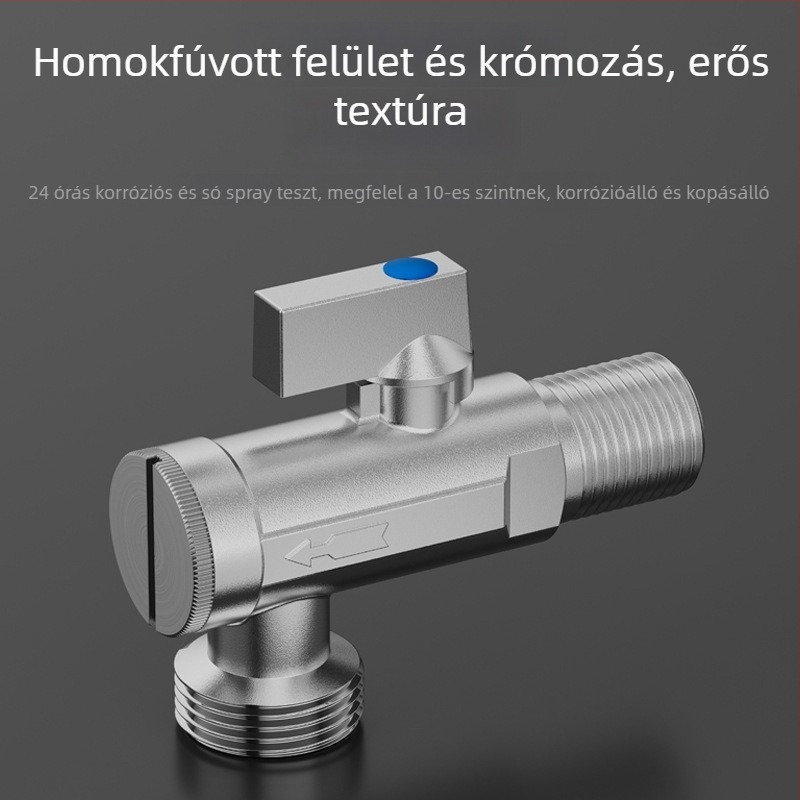 Teljesen rézből készült, nagy áramlású szögletes szelep intelligens vécéhez, szűrőhálóval, modell 2119A, CE tanúsított.
