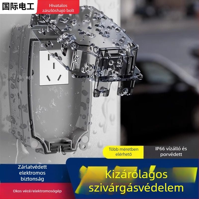 WC aljzat vízálló doboz fedéllel, kiemelt és hosszabb védő, PC műanyag, aljzat tartozékok, International electrician