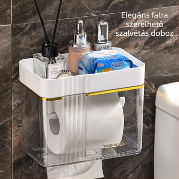 Morning Dream Jia falra szerelhető vécépapír tartó, műanyag, sima felület, négyszögletes forma