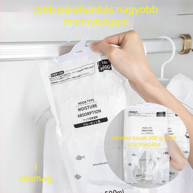 Gardrób párátlanító, függőleges, akasztott kialakítás, penész elleni, nedvességfelszívó beltéri használatra