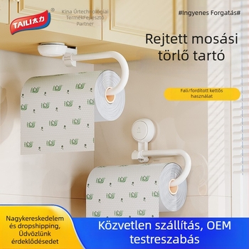 Taili ABS falra szerelhető papírtörlő tartó, ívelt sarkú, injekciós formázás, modern minimalista stílus