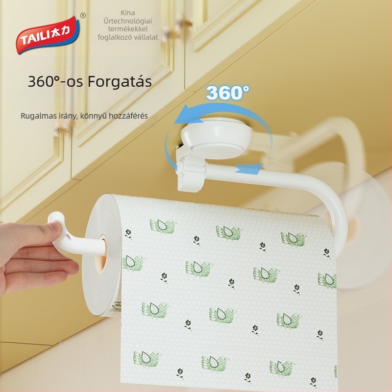 Taili ABS falra szerelhető papírtörlő tartó, ívelt sarkú, injekciós formázás, modern minimalista stílus