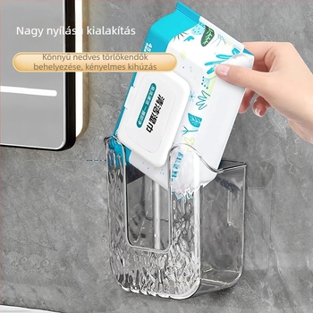 Falra szerelhető szalvétatartó doboz, világos luxus stílus, PET anyag, többfunkciós (Eredet Zhejiang; PET anyag; falra szerelhető; világos luxus stílus; többfunkciós)