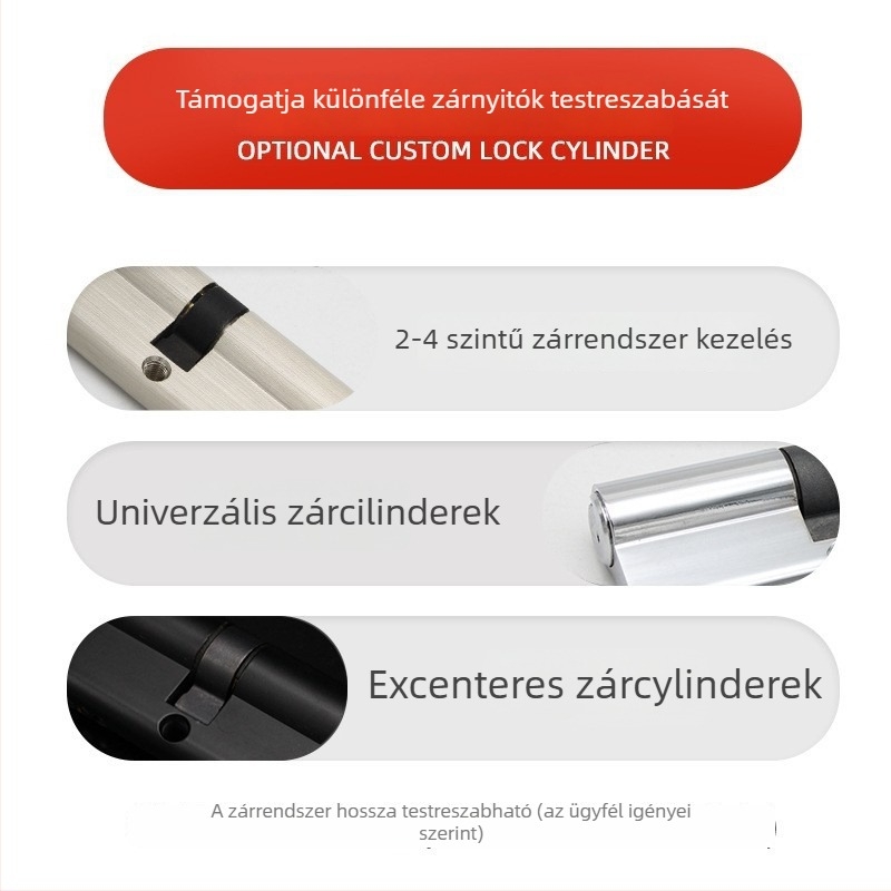 Le Lang réz zárhenger RCR-01, beltéri fa ajtókhoz, Európai szabvány, modern stílus