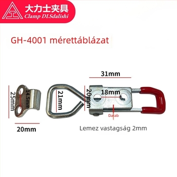 Hercules GH-4001-WDC állítható gyors ajtókapocs, SPHC acél és 304 rozsdamentes acél