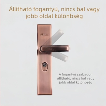 Ajtófogantyú - Rozsdamentes acél, Anti-lopás, Vastagított panel, Kétszintű betörés elleni védelem, Többfunkciós állítható | Modell 2023/10915/10208