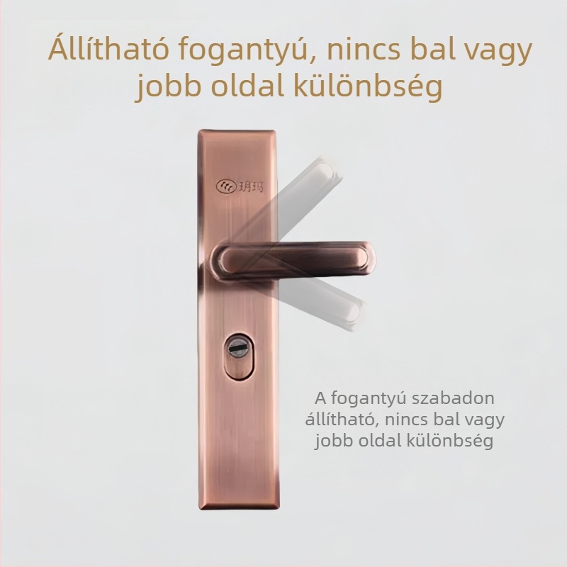 Ajtófogantyú - Rozsdamentes acél, Anti-lopás, Vastagított panel, Kétszintű betörés elleni védelem, Többfunkciós állítható | Modell 2023/10915/10208