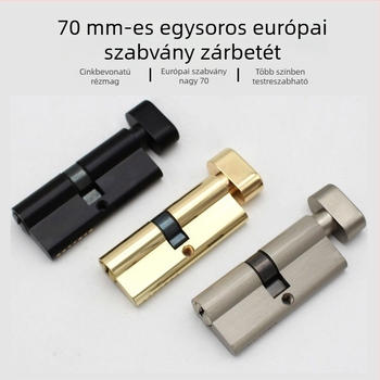 Zárócilinder, egyszelemes kivitel, modell RCR-01X; anyag: réz cinkével bevont felülettel; tartalmaz 3 réz kulcsot; alkalmas beltéri ajtókhoz, hálószobákhoz és fa ajtókhoz