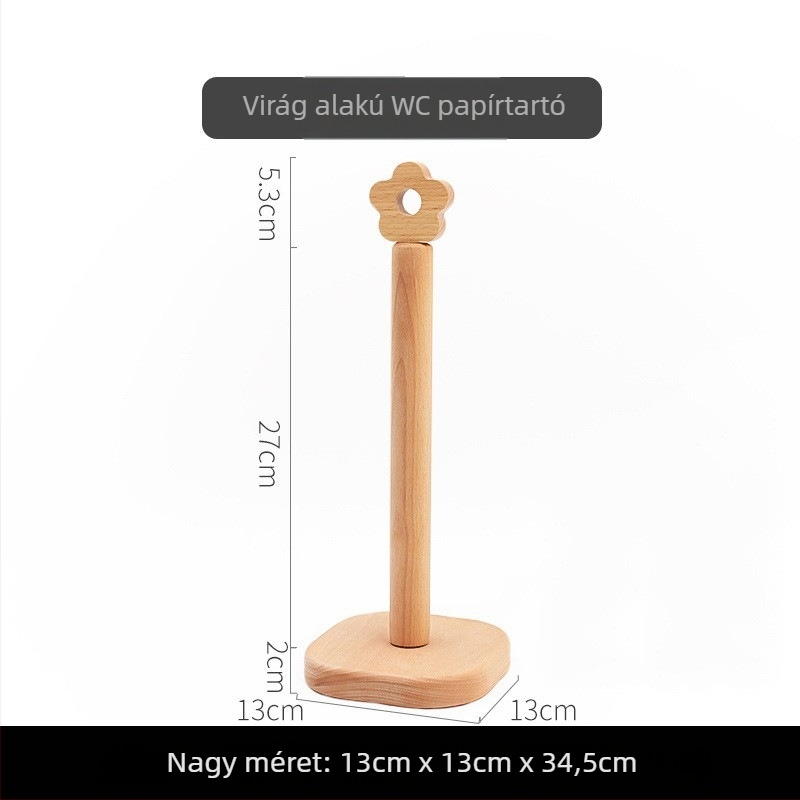 Vertikális bükkfa konyhai papírtörlő tartó, tároló rekesz, modern minimalista stílus, testreszabható forma