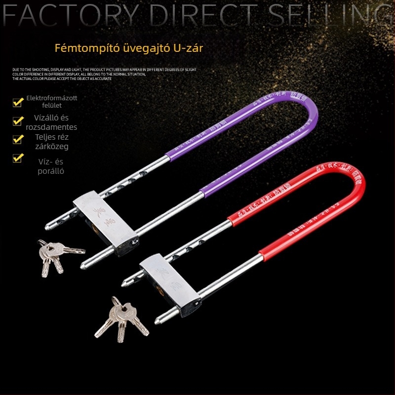 Ü- alakú zár üvegajtókhoz, modell 018, anyag: elektroplatinált vas, modern stílus