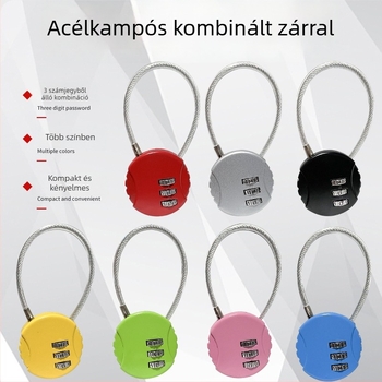 Biscuit Lock iskolai táskákhoz, hátizsákokhoz és gurulós kofferekhez; U-alakú acélsodronnyal kombinációs zár; mini tolltartó zár
