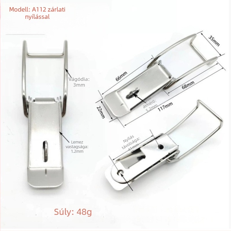 Duckbill csat övekhez, táskákhoz és poggyászokhoz — 1,6 mm vas, nikkelezett bevonat, 48 g, modern minimalista stílus, logónyomás elérhető