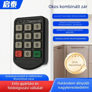Szekrényekhez való elektronikus jelszavas zár – Qitai; Anyag: cinkötvözet/plasztik; Modell: Key Code Lock; Alkalmazás: fa- és fémszekrények; Stílus: modern egyszerű