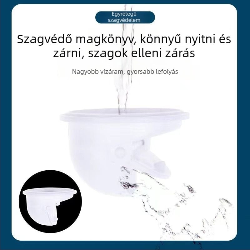 Fürdőszobai mosdólefolyó készlet szagtalanítással, anyag ABS, forma P-bend, típus flip, modell Brushed horizontal row, márka Long Whale