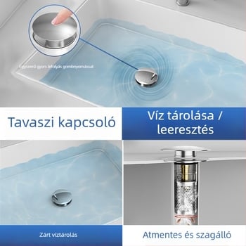 304 rozsdamentes acélból készült mosdólefolyó dugó, ugró típus, P-kanyar, Nine Glory