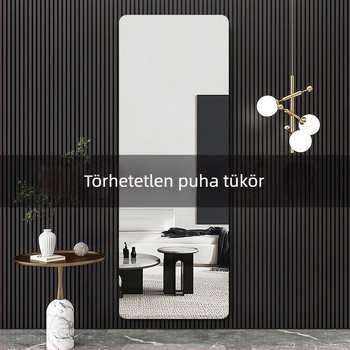 Akril falra szerelt, öntapadó teljes hosszúságú tükör gardróbhoz, sminkeléshez és öltözködéshez