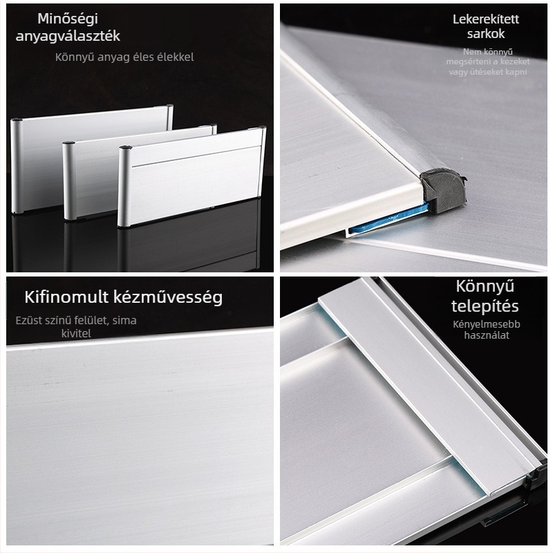 Egyszeroldalas alumíniumötvözetből készült osztálytábla csatornával; vízszintes és függőleges üres tábla; fém ajtótábla