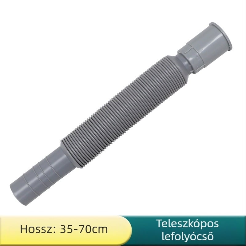 Univerzális teleszkópos műanyag lefolyócső mosdóhoz flip-ajtóval; modell XSQF-101, anyag PP+PVC, forma: műanyagcső, testreszabott feldolgozás