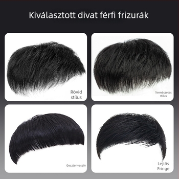 Férfi géppel készült topparóka, emberi hajból, göndöthető vagy festhető, fedést nyújt a kopaszodó területeken