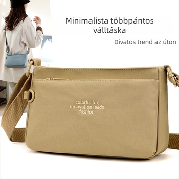 Colorful Fox női crossbody táska — Nylon, városi minimalist stílus, horizontális négyzet alakú forma, cipzár