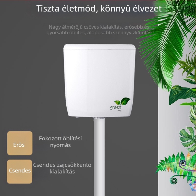 Lilong Falra szerelt squat vécé víztartály, műanyag, 3,5L/7L, kézi öblítés