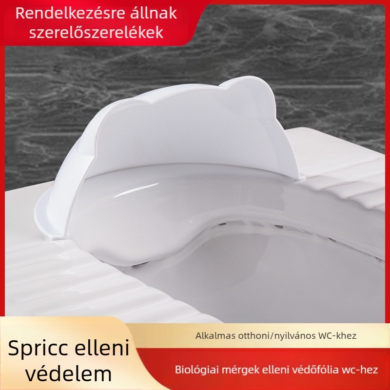 Műanyag előrészelt válaszfal guggoló WC-hez – pisilés elleni védelem, nincs szükség szétszerelésre, minimális akna távolság: 1, csőátmérő: 1, nincs víztartály