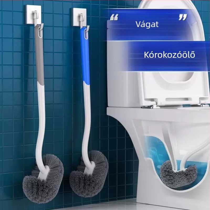 Falra szerelhető vécékefe, hosszú nyéllel, műanyag, 80 g