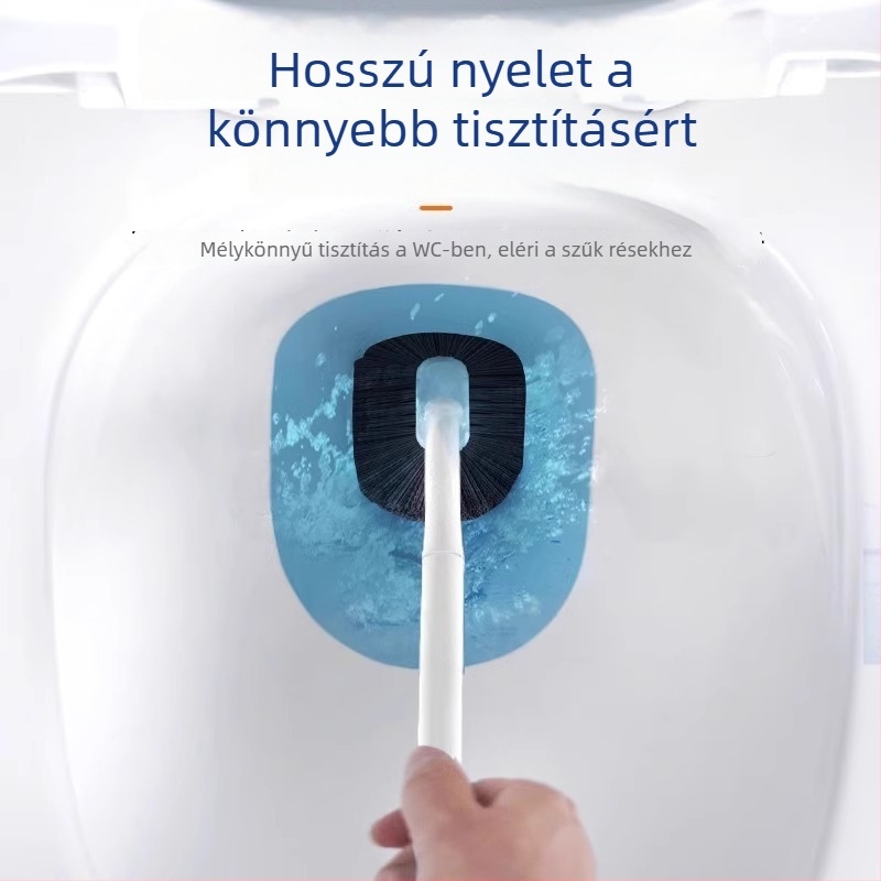 Falra szerelhető vécékefe, hosszú nyéllel, műanyag, 80 g