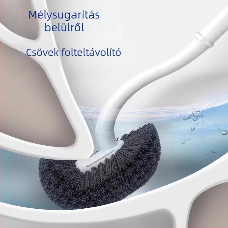 Falra szerelhető vécékefe, hosszú nyéllel, műanyag, 80 g