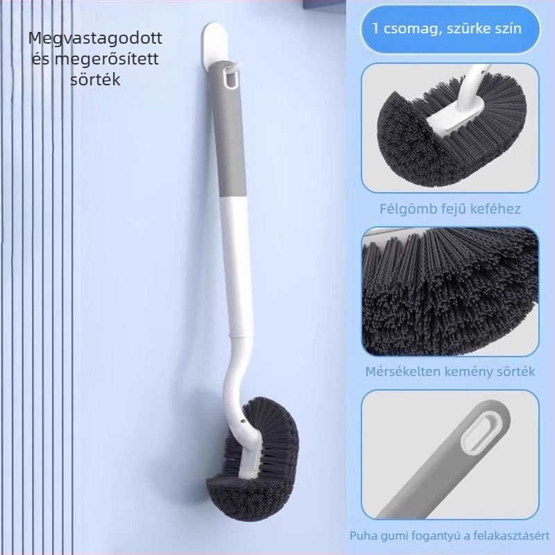 Falra szerelhető vécékefe, hosszú nyéllel, műanyag, 80 g