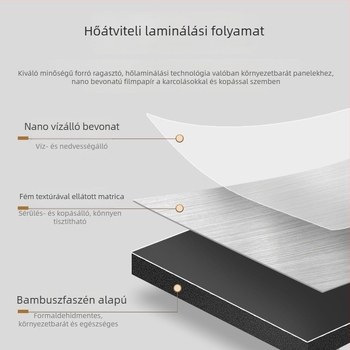 PVC belső falpanelek, 5 mm/8 mm vastagság, modern stílus minimalist, bambusz-szénfa-fa burkolat és karbon kristály lapok