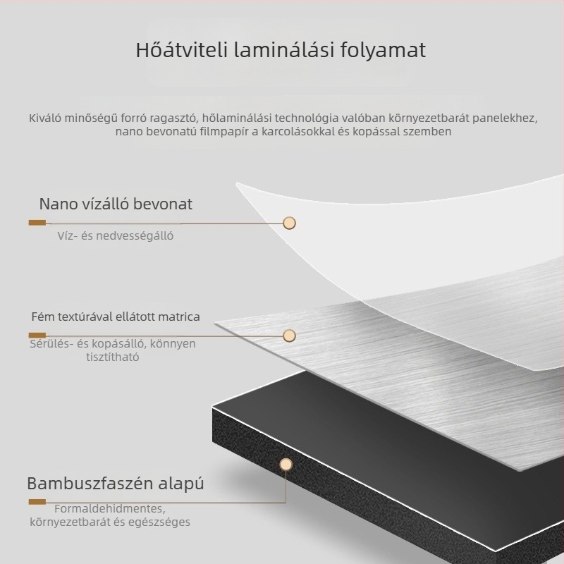 PVC belső falpanelek, 5 mm/8 mm vastagság, modern stílus minimalist, bambusz-szénfa-fa burkolat és karbon kristály lapok