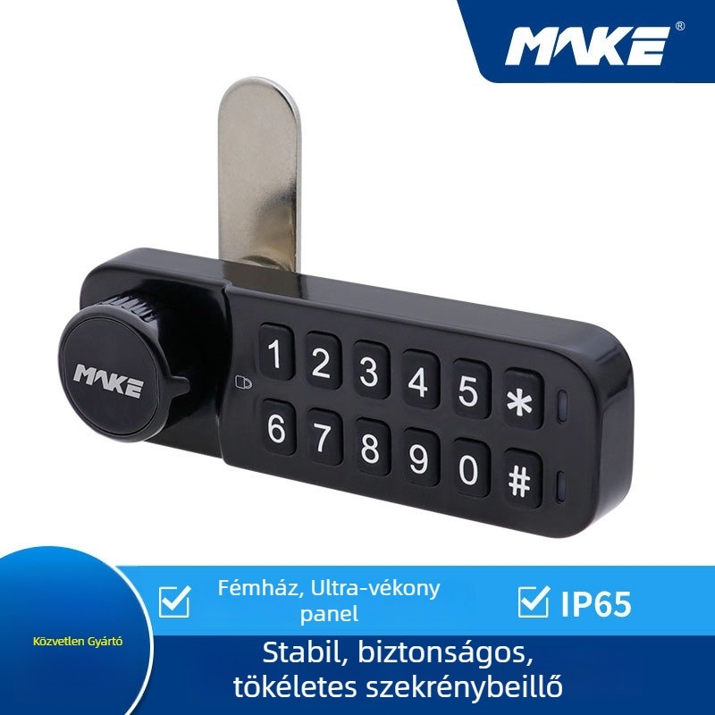 Szekrényzár intelligens elektronikus billentyűzetes jelszóval, cinkötvözet, Mk731 modell, modern minimalist stílus