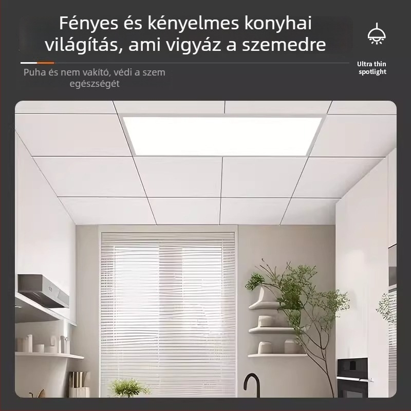 LED lapos panel lámpa, modell P02, 220V, CRI 80, alumíniumötvözet