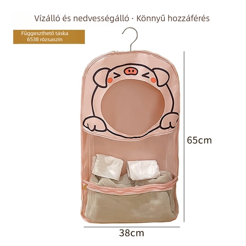 Cartoon-stílusú falra szerelt tároló fehérnemű és kozmetikumok számára – EVA + poliészter, modell 01b1608, többfunkciós