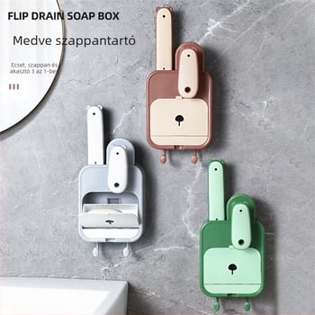 Kangmi műanyag szappontartó készlet kefével, falra szerelhető vákuumos szappontartó fedéllel, 72 darab