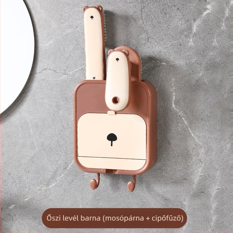 Kangmi műanyag szappontartó készlet kefével, falra szerelhető vákuumos szappontartó fedéllel, 72 darab