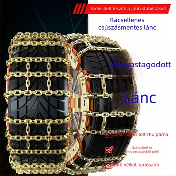 T-alakú csúszásgátló lánc autókhoz, acélból, univerzális az alumínium felnikhez, gumiméret 165-275, tömeg 3-13 kg
