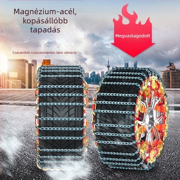 T-alakú csúszásgátló lánc autókhoz, acélból, univerzális az alumínium felnikhez, gumiméret 165-275, tömeg 3-13 kg