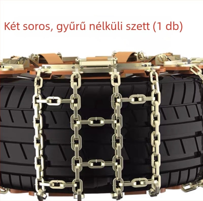 T-alakú csúszásgátló lánc autókhoz, acélból, univerzális az alumínium felnikhez, gumiméret 165-275, tömeg 3-13 kg