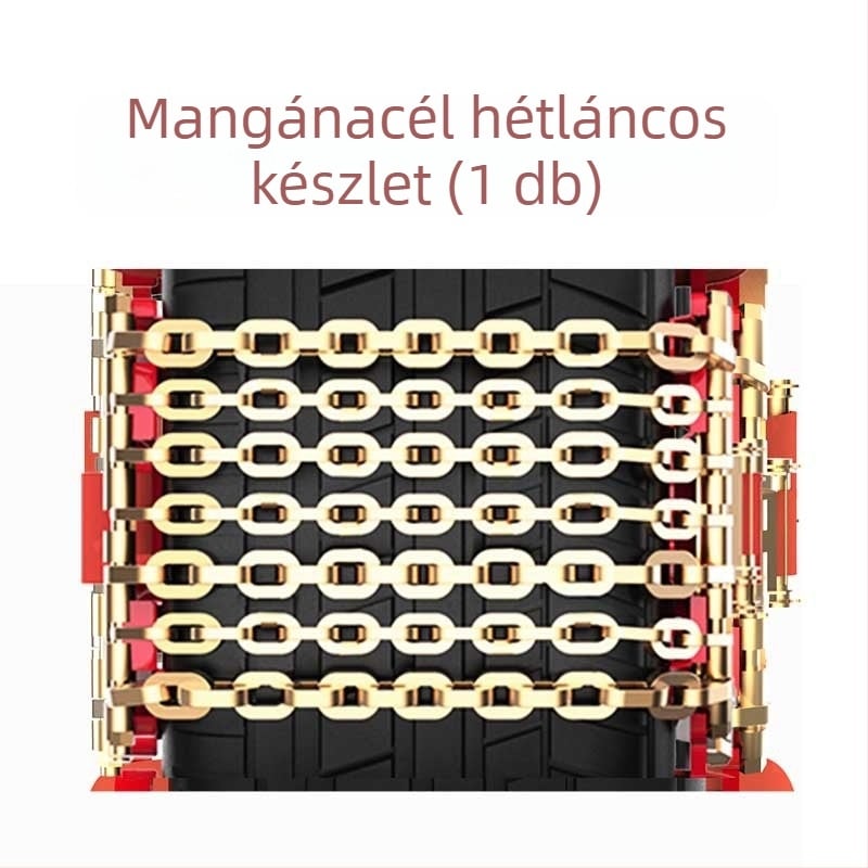 T-alakú csúszásgátló lánc autókhoz, acélból, univerzális az alumínium felnikhez, gumiméret 165-275, tömeg 3-13 kg