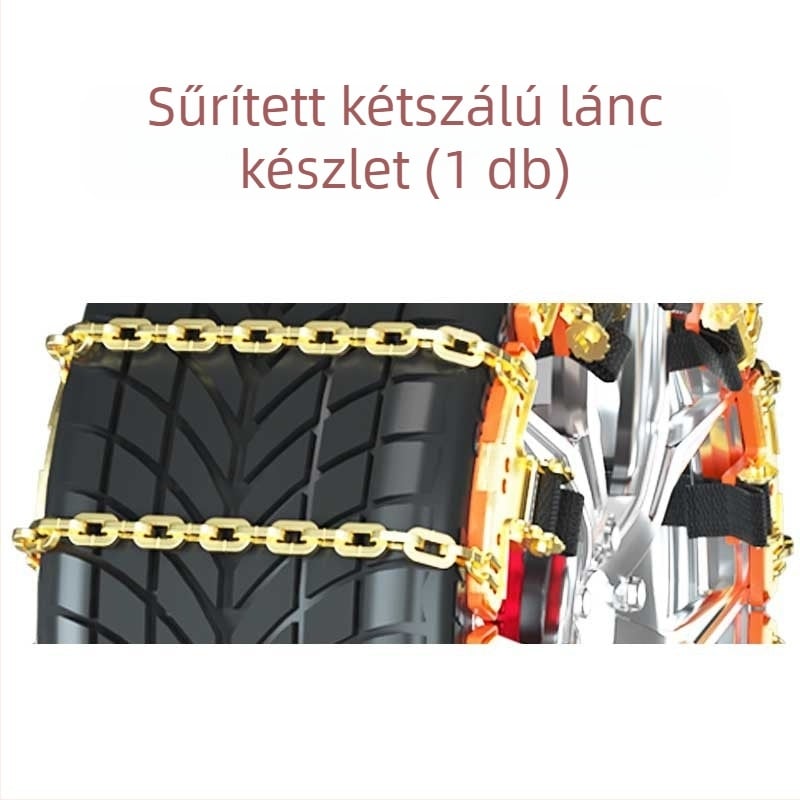 T-alakú csúszásgátló lánc autókhoz, acélból, univerzális az alumínium felnikhez, gumiméret 165-275, tömeg 3-13 kg