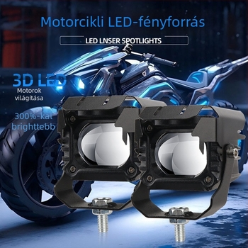 Motorkerékpár LED reflektor, alumínium ház és lencse, 12V, IP67, 15000 lm, LED