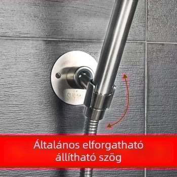 304 rozsdamentes acél zuhanyfej falra szerelhető tartó – csiszolt felület, beépített falba történő rögzítés, fúrás nélkül