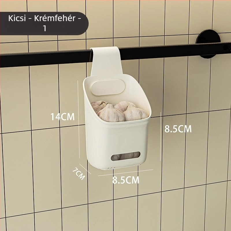 Konyhai tároló függő kosár, műanyagból, modern-minimalista stílus, modell: egy csomag
