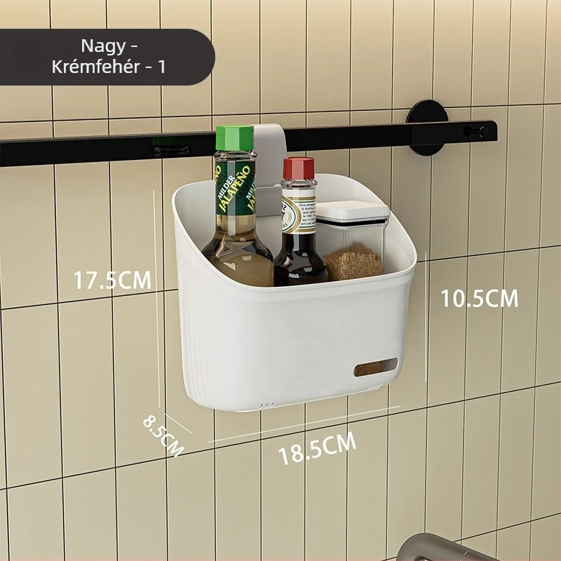 Konyhai tároló függő kosár, műanyagból, modern-minimalista stílus, modell: egy csomag