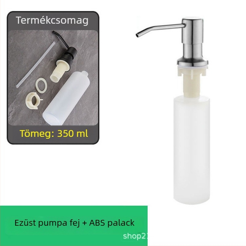 Szappanadagoló, 304 rozsdamentes acél, kézi nyomású működés, kefés felület, modern dizájn, Márka Yushu Exploration